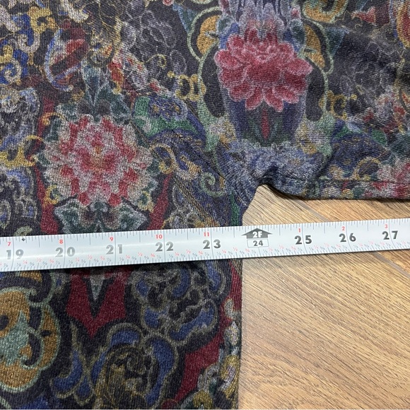 Soft Surroundings Floral Scoop Neck Handkerchief Hem Long Tunic Paisley Size 3X - Picture 7 of 12